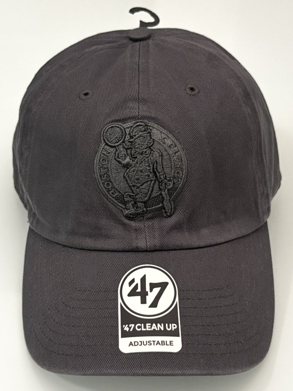'47 Brand Boston Celtics Clean Up Charcoal Gray Tonal Strapback Hat NBA OSFM NWT